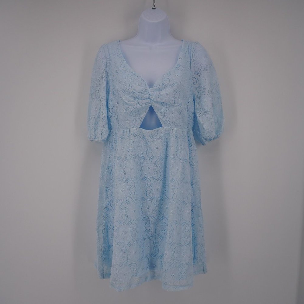 Napean Sea Rd NSR Women's NWT Light Blue Short Sleeve Lace Dress Size Med